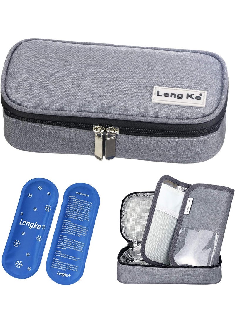 YOUSHARES YOUSHARES Insulin Cooler Travel Case - Insulated Medication Cooler Travel Bag for Diabetic Insulin Pen and Vials Storage with 2 Cooling Ice Packs 