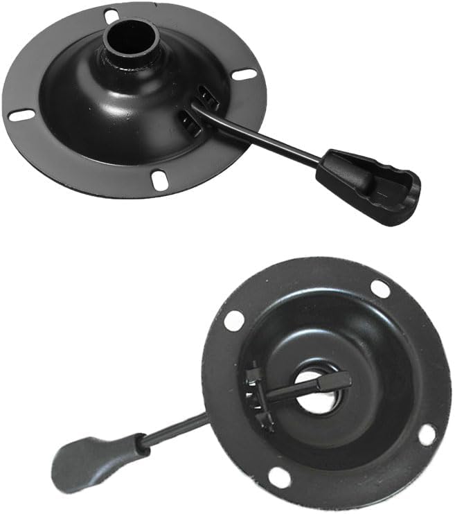IYB Heavy Duty Chair Swivel Plate Seat Lift Tray Adjustable Height Iron Base Replacement for Bar Stools Office Salon Chairs Set of 2 - Image 2
