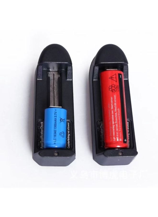 Generic - 18650 Lithium Battery Charger 14500 Battery Charger 3.7v Lithium Battery Universal Charger-Color:Round Plug Single Charge Universal Charging - Image 1