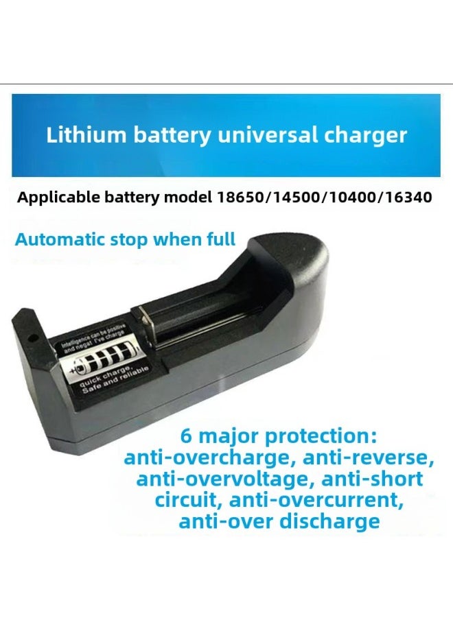 Generic - 18650 Lithium Battery Charger 14500 Battery Charger 3.7v Lithium Battery Universal Charger-Color:Round Plug Single Charge Universal Charging - Image 1