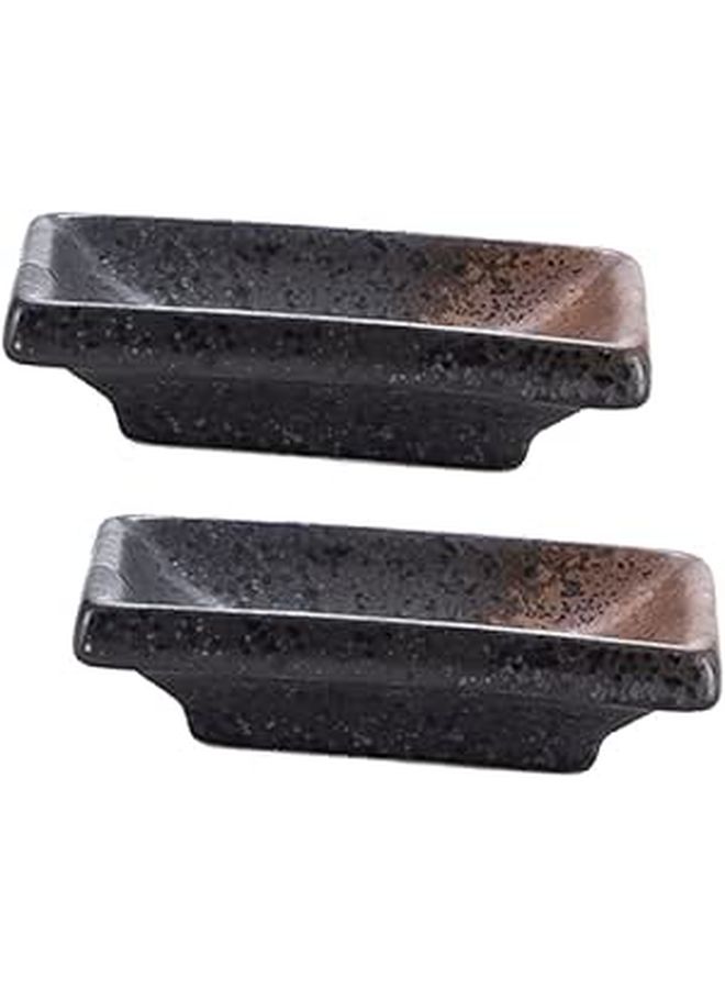Japanese Soy Sauce Dish Set of 2 Small Dipping Plates For Home Kitchen And Restaurant - Image 1
