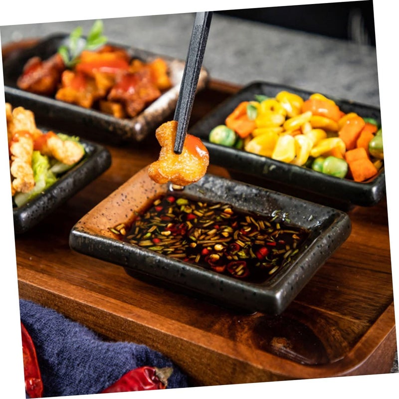 Japanese Soy Sauce Dish Set of 2 Small Dipping Plates For Home Kitchen And Restaurant - Image 3