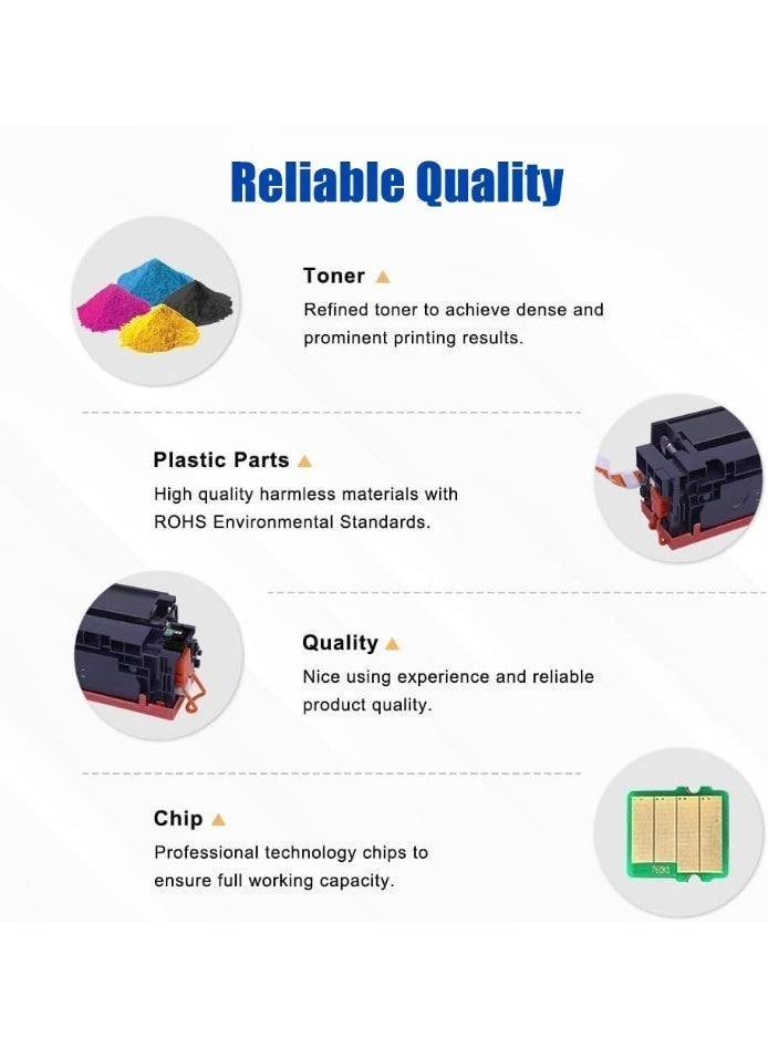 خراطيش حبر متوافقة 130A CF350A بديلة، للاستخدام مع طابعات Color LaserJet Pro MFP M176n M177fw (عبوة من 4، CMYK، أسود/سماوي/أرجواني/أصفر) - Image 4