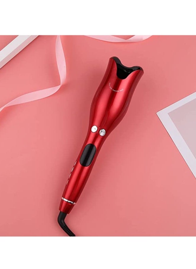 ELTRAZONE Hair Curler Rotating Ceramic Crimper Red 32x5cm  Automatic Hair Curler, Hair Rotating Curling Wand  - Image 2
