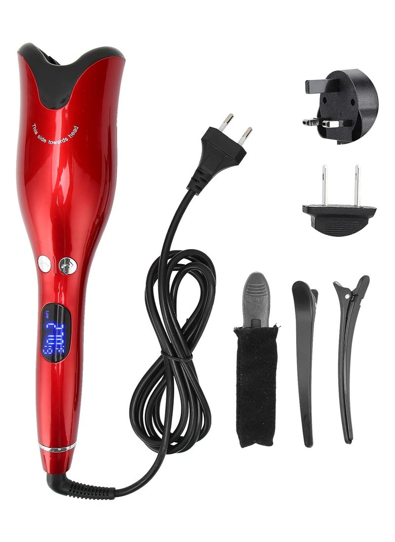 ELTRAZONE Hair Curler Rotating Ceramic Crimper Red 32x5cm  Automatic Hair Curler, Hair Rotating Curling Wand  - Image 4
