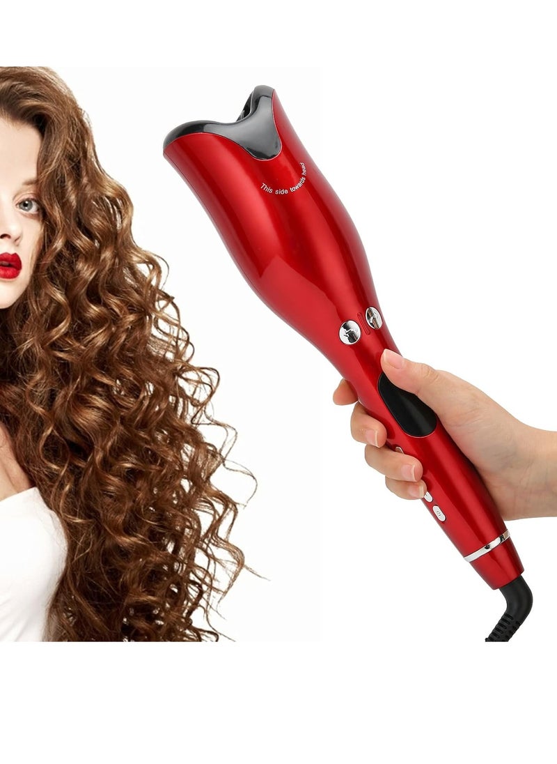 ELTRAZONE Hair Curler Rotating Ceramic Crimper Red 32x5cm  Automatic Hair Curler, Hair Rotating Curling Wand  - Image 5
