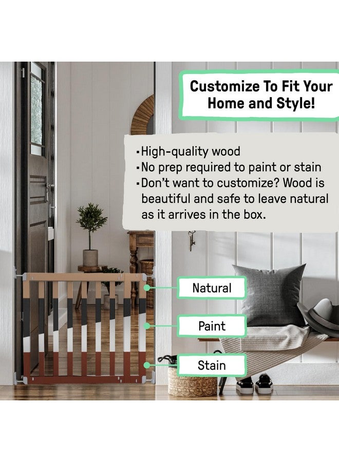Ingenuity The Doorway 36S Series Custom Collection, Safety Pet & Baby Gate, 30"-36" Wide, 28" Tall, Pressure or Hardware Mounted, Install Wall to Wall in Doorway, Natural Wood Panels Ready for Paint - Image 4