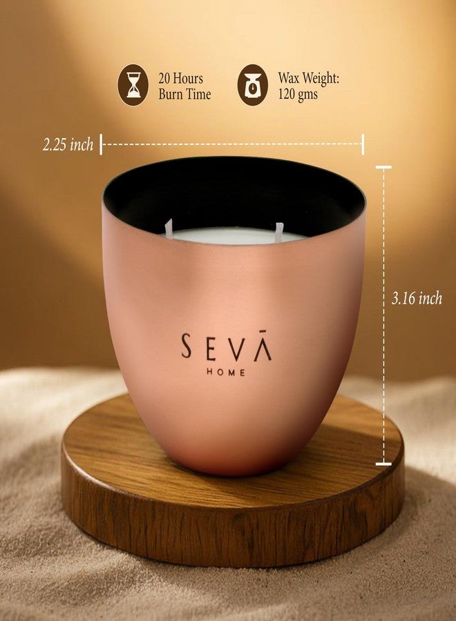 SEVA HOME Heirloom Mini Scented Candles Gift Set (Set of 2) | 20-Hour Burn Each | Natural Soy Wax | Gold & Rosegold Metal Jars | Home Decor & Luxury Gifting - Image 4