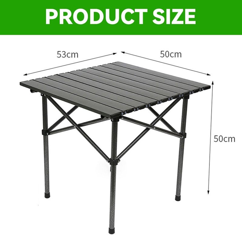 ECVV Durable Outdoor Camping Folding Table - Lightweight Aluminum, 53x50x50cm with Carry Bag - Image 3