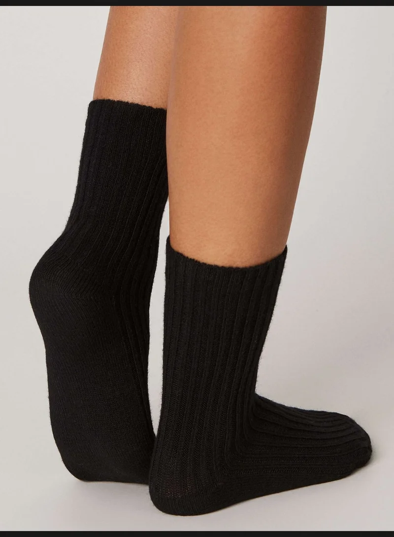 oysho Medium ribbed wool and cashmere socks