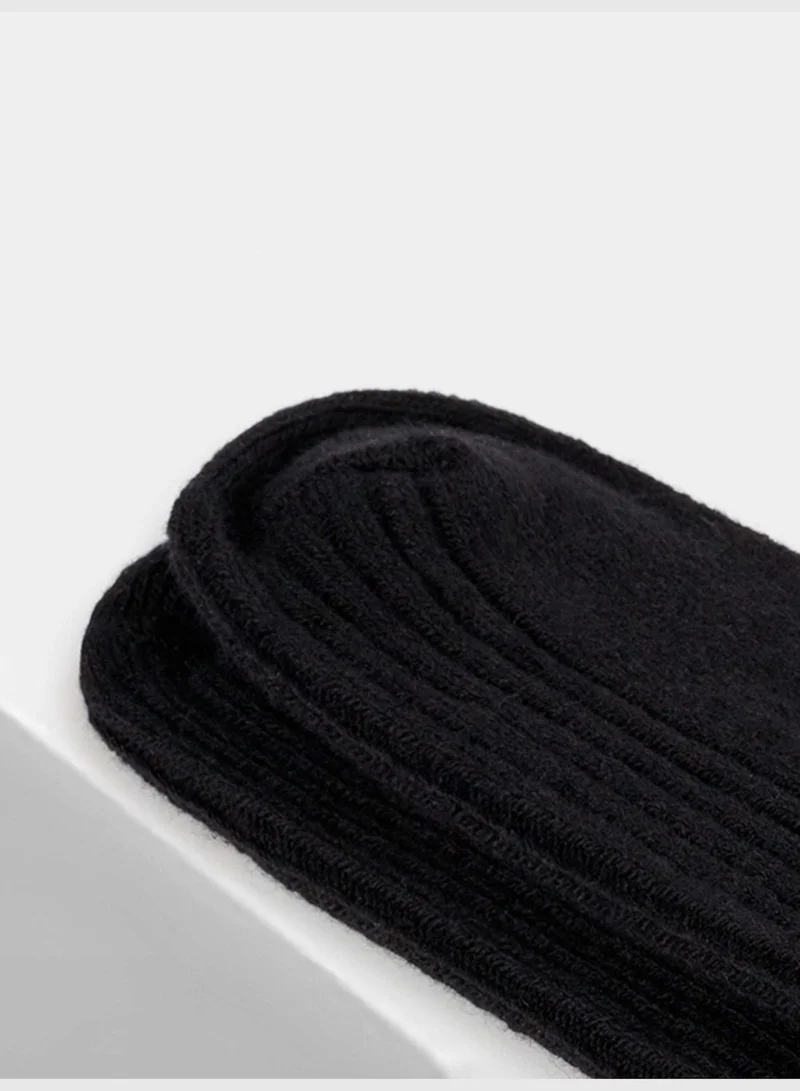 oysho Medium ribbed wool and cashmere socks