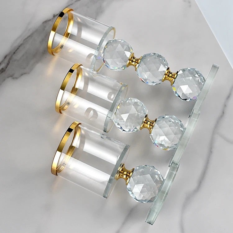 Bluejw Clear Crystal Tea Light Candle Holder - Glass Votive Candle Block for Home Office Decor, Table Centerpieces, and Vase Alternatives - Image 4