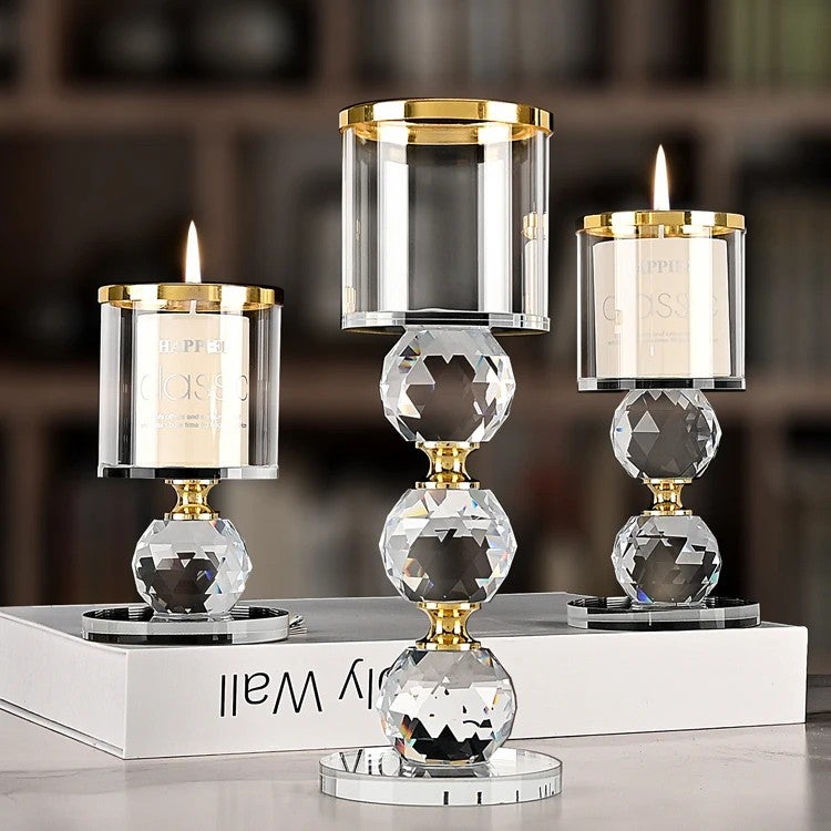 Bluejw Clear Crystal Tea Light Candle Holder - Glass Votive Candle Block for Home Office Decor, Table Centerpieces, and Vase Alternatives - Image 3