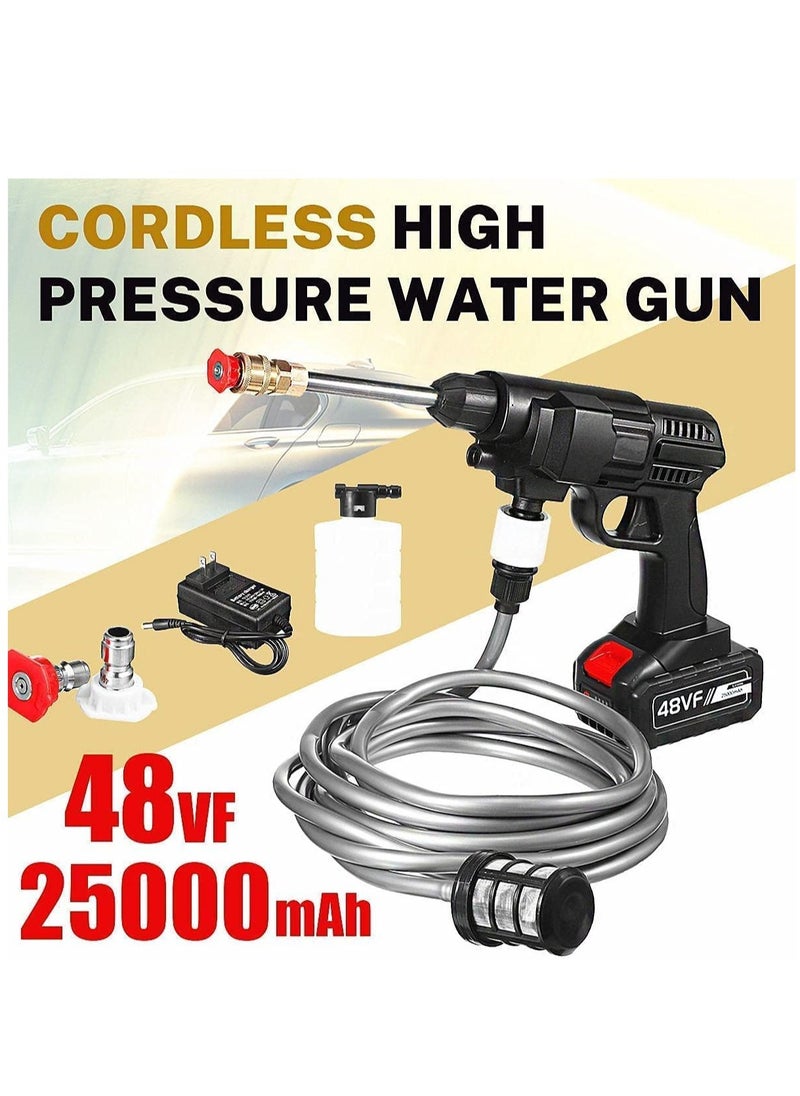 ELTRAZONE 48V Cordless Portable Washer Electric High Pressure Cleaner Machine 30 Bar High Pressure Portable Washer with 3 in 1 Adjustable Nozzle for Washing Cars & Floors.  - Image 2