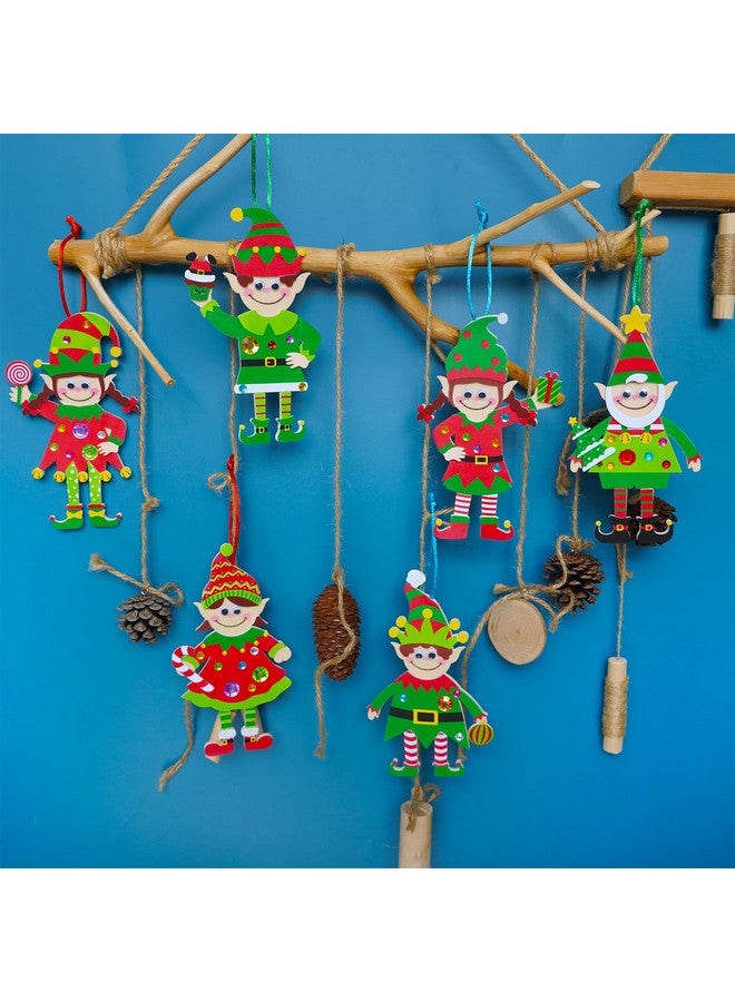 وينلين 24 مجموعة من أدوات الحرف اليدوية لعيد الميلاد، الحرف اليدوية الشتوية، مساعد سانتا، زينة الجن، مجموعات فنية، ملصقات إسفنجية لعيد الميلاد على شكل جن، للأطفال، أنشطة منزلية احتفالية، هدايا الحفلات - Image 3