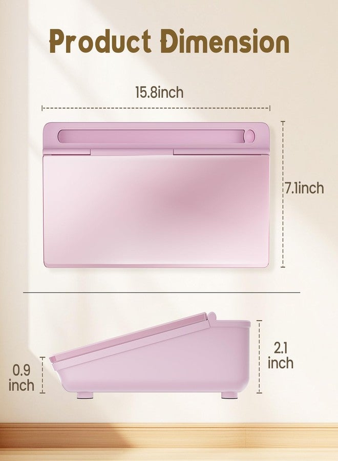 DMTVAL Glass Desktop Whiteboard, Dry Erase Board with Marker Holder, Computer Monitor Message Board and Desk Organizer for Home, Office and School Supplies (Pink) - Image 5