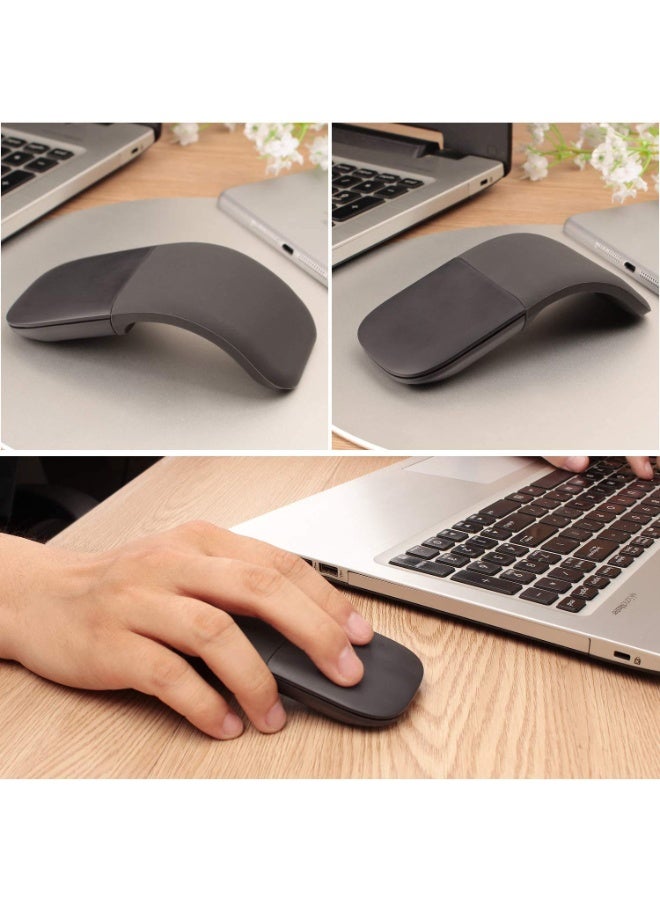 Bluetooth Arc Touch Mouse, Portable Wireless Foldable Mouse Without USB Nano Receiver, Ergonomic Mini Optical Computer Mice for Notebook Laptop Tablet Smart Phone - Image 4