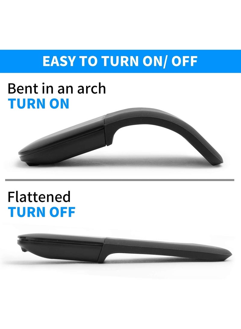 Bluetooth Arc Touch Mouse, Portable Wireless Foldable Mouse Without USB Nano Receiver, Ergonomic Mini Optical Computer Mice for Notebook Laptop Tablet Smart Phone - Image 2