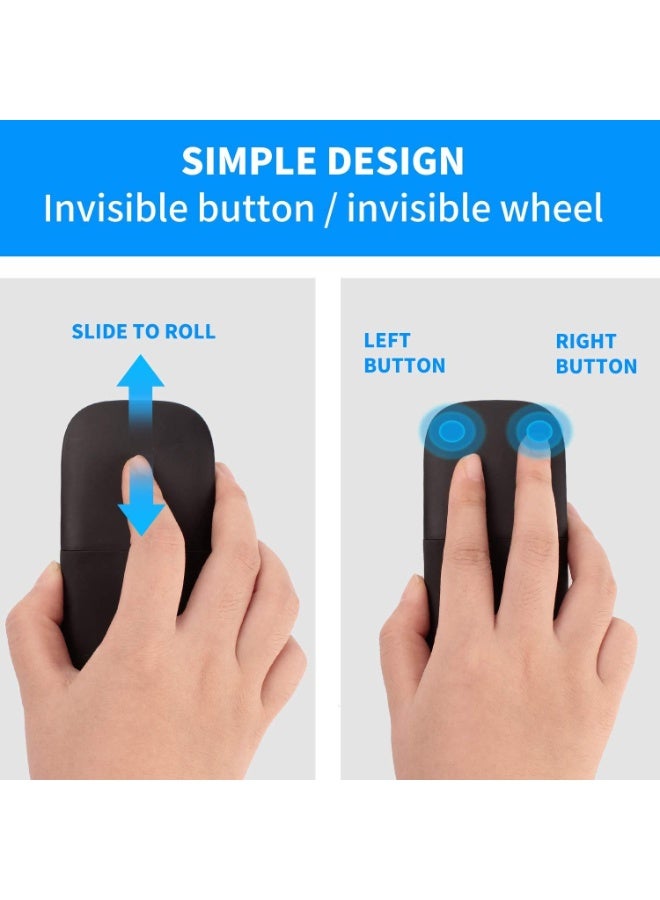 Bluetooth Arc Touch Mouse, Portable Wireless Foldable Mouse Without USB Nano Receiver, Ergonomic Mini Optical Computer Mice for Notebook Laptop Tablet Smart Phone - Image 3