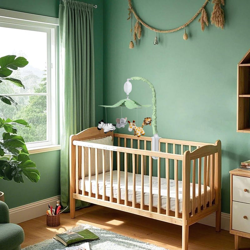 Feisike Jungle Safari Baby Crib Mobile with 35 Soothing Lullabies & 3 Modes - Adjustable Nursery Mobiles for Boys & Girls, Animal-Themed Nursery Decor Musical Mobile for Crib or Bassinet - Image 3