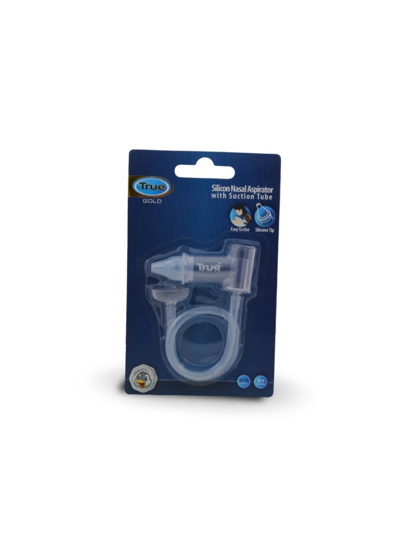 True Gold Silicon Nasal Aspirator with Suction Tube 0m+ - Image 1