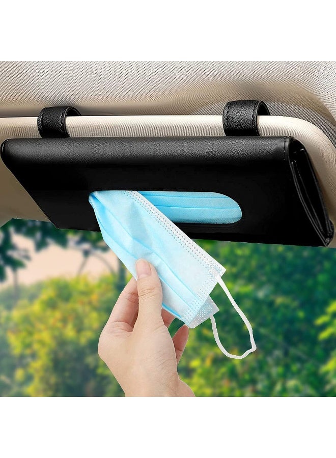 ECVV علبة مناديل ECVV لحاجب السيارة، موزع مناديل ورقية، غطاء علبة مناديل ورقية، حامل منظم للمناديل - Image 1