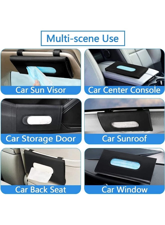 ECVV علبة مناديل ECVV لحاجب السيارة، موزع مناديل ورقية، غطاء علبة مناديل ورقية، حامل منظم للمناديل - Image 2