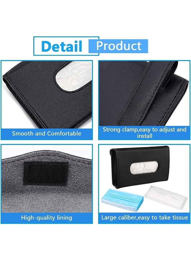 ECVV علبة مناديل ECVV لحاجب السيارة، موزع مناديل ورقية، غطاء علبة مناديل ورقية، حامل منظم للمناديل - Image 4