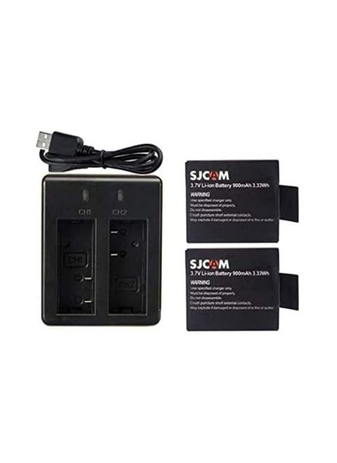 2 Pcs SJCAM SJ4000 Battery SJ5000 Wifi SJ6000 SJ7000 Rechargeable Battery Mini Dual USB Charger for SJCAM Action Camera