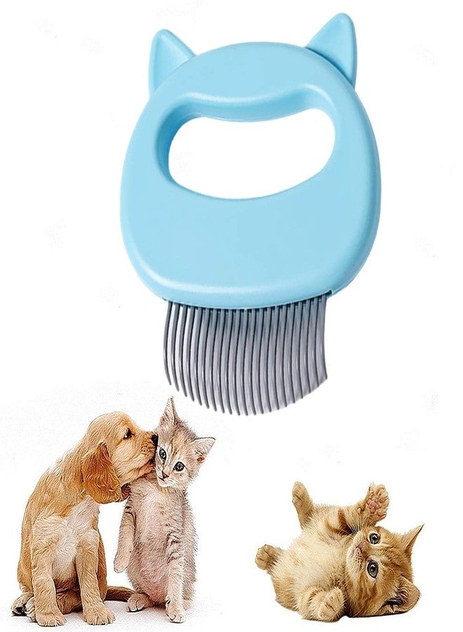 Ameliade Cat Comb Pet Short Long Hair Removal Massaging Shell Comb Soft Deshedding Brush Grooming And Shedding Matted Fur Remover Massage Dematting Tool For Dog Puppy Rabbit (Blue) - Image 1