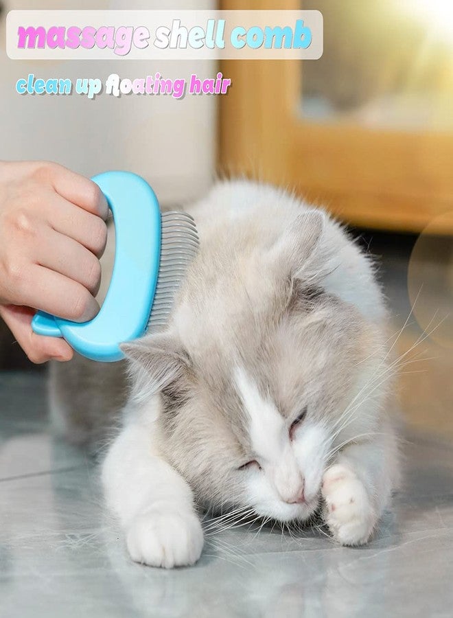 Ameliade Cat Comb Pet Short Long Hair Removal Massaging Shell Comb Soft Deshedding Brush Grooming And Shedding Matted Fur Remover Massage Dematting Tool For Dog Puppy Rabbit (Blue) - Image 3