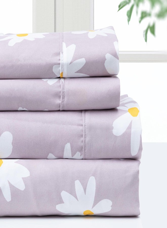 Pointehaven Bedding Twin Bed Sheet Set- 3 Pieces Bedding- 100% Polyester Microfiber- Super Soft Easy Care Bed Linen Set - Breathable, Deep Pockets, Extra Soft (Twin Daisy) - Image 1