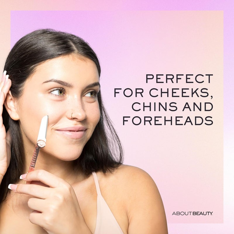 About Face Fuzz-Free Compact Facial Razors for Shaving & Exfoliating - Includes 3 Beauty Groomers - For Face, Lips & Eyebrows - Image 2