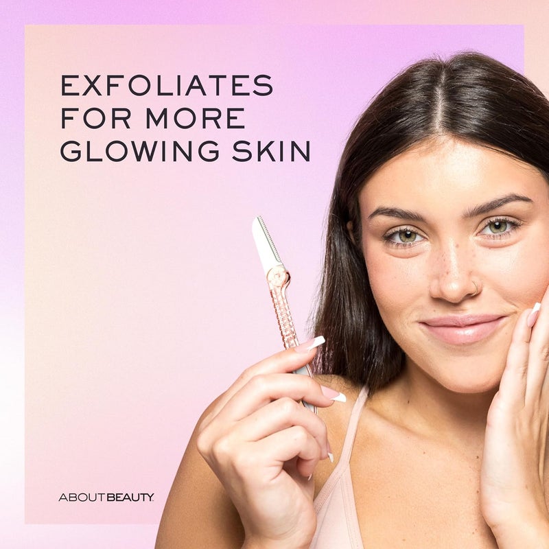About Face Fuzz-Free Compact Facial Razors for Shaving & Exfoliating - Includes 3 Beauty Groomers - For Face, Lips & Eyebrows - Image 3
