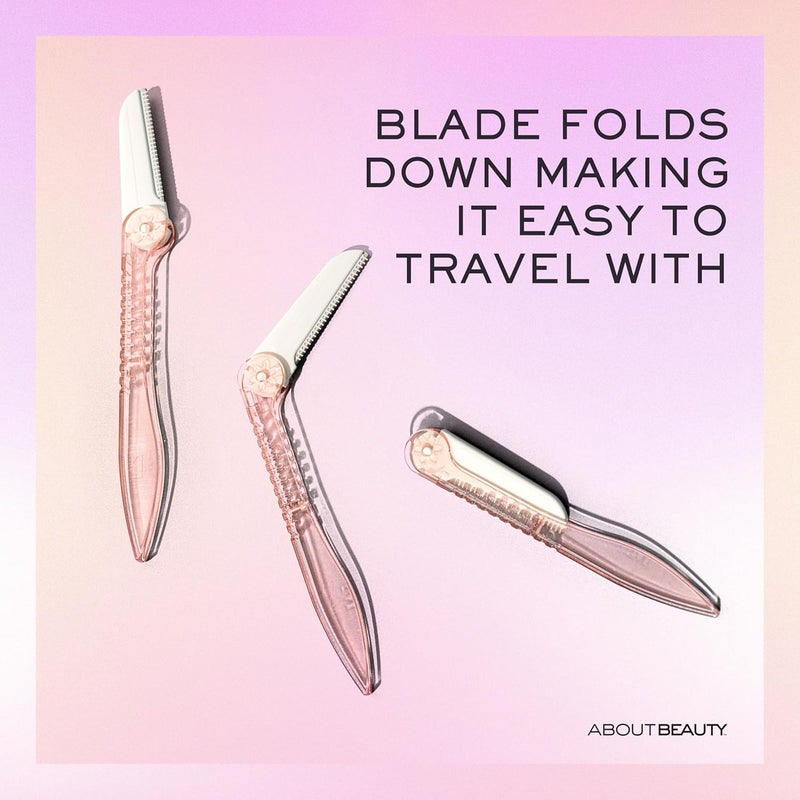 About Face Fuzz-Free Compact Facial Razors for Shaving & Exfoliating - Includes 3 Beauty Groomers - For Face, Lips & Eyebrows - Image 5