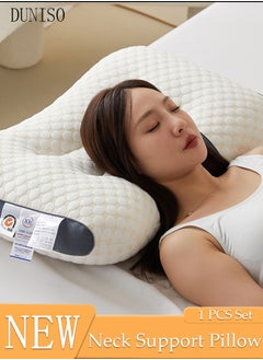 DUNISO Super Comfort Ergonomic Pillow for Neck Head and Shoulder Pain Relief Contour Support Pillows for Bed Sleeping Orthopedic Cervical Spine Stretch Pillow for Side Back Stomach Sleeper  - Image 1