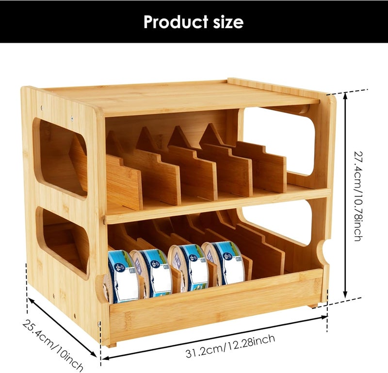 windforgecraft Cat Food Organizer, Cat Food Cans Storage Organizer, Wet Cat Food Storage Shelf, Cat Food Can Organizer, Cat Food Can Holder, Stackable Wood Can Storage for Fridge,Cabinet,Kitchen - Image 3