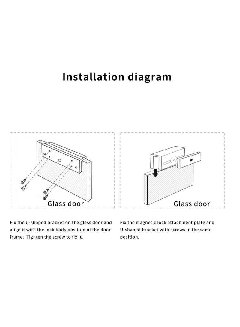 GOMETY Aluminum Alloy U-Shape Bracket for 280kg/600lbs Magnetic Lock Frameless Glass Door - Image 5