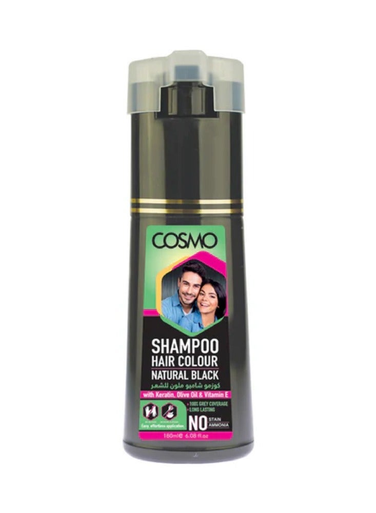 Cosmo Shampoo Hair Colour Natural Black 180ml - Image 2