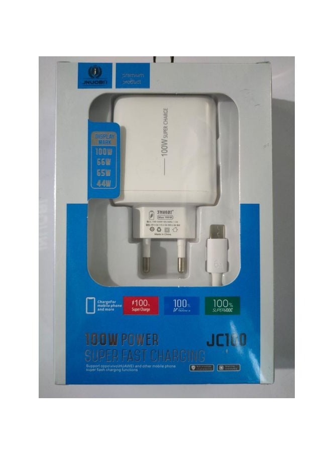 Jnuobi شاحن فائق بقوة 100 واط كحد أقصى ويدعم عرض العلامات بقدرة 100 واط و66 واط و65 واط و44 واط مع شحن 6A Type-C - Image 1