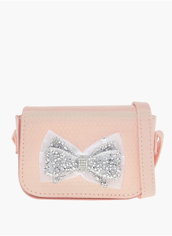 Flora Bella By Shoexpress Girls Embellished Crossbody Bag With Adjustable Strap And Magnetic Closure  - Image 1