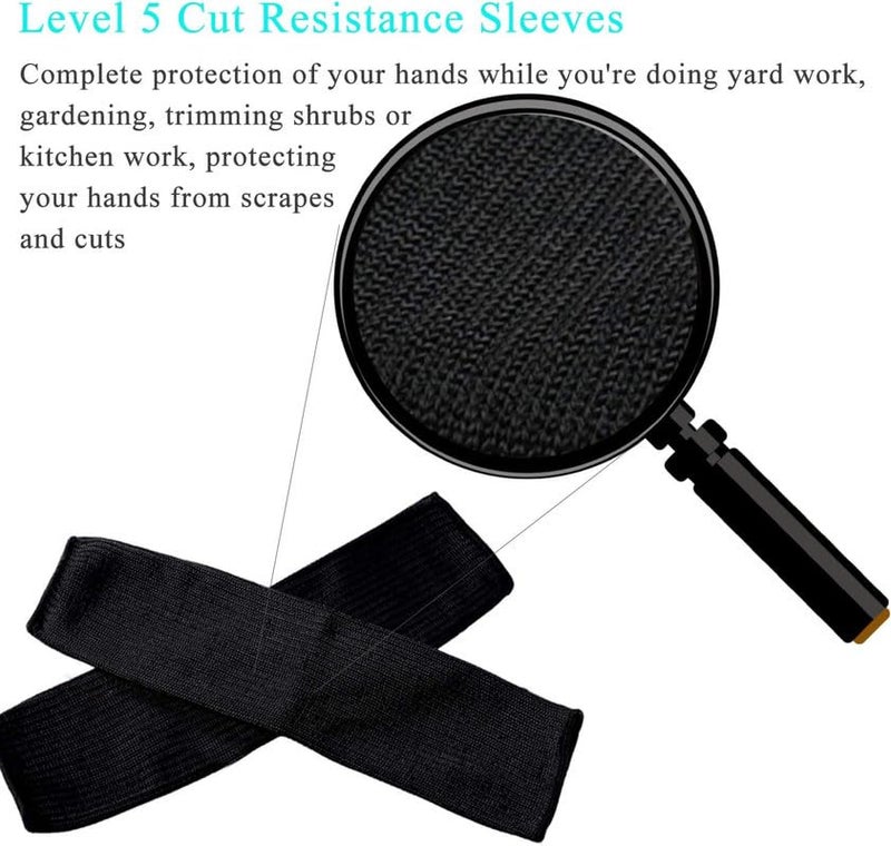 CAWANFLY Protective Arm Sleeves, Cut Heat Resistant Arm Protectors Anti Abrasion Safety Armband for Garden Kitchen Work 1 Pair, 15.7" (Black,Medium) - Image 2