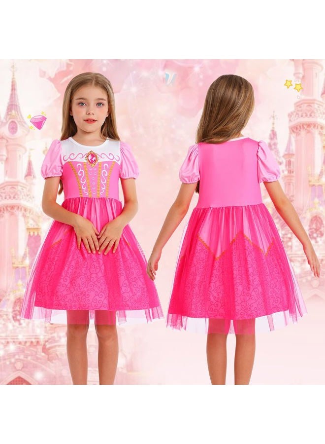 Benylion Princess Dress for Girls Halloween Cosplay Outfits Princess Costume Birthday Gift Fancy Party Dress, Pink, 3-4 years - Image 2