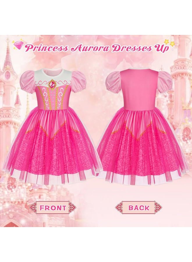 Benylion Princess Dress for Girls Halloween Cosplay Outfits Princess Costume Birthday Gift Fancy Party Dress, Pink, 3-4 years - Image 3