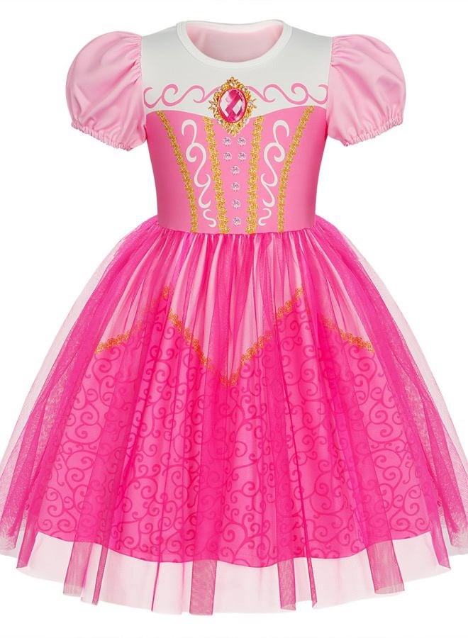 Benylion Princess Dress for Girls Halloween Cosplay Outfits Princess Costume Birthday Gift Fancy Party Dress, Pink, 3-4 years - Image 1