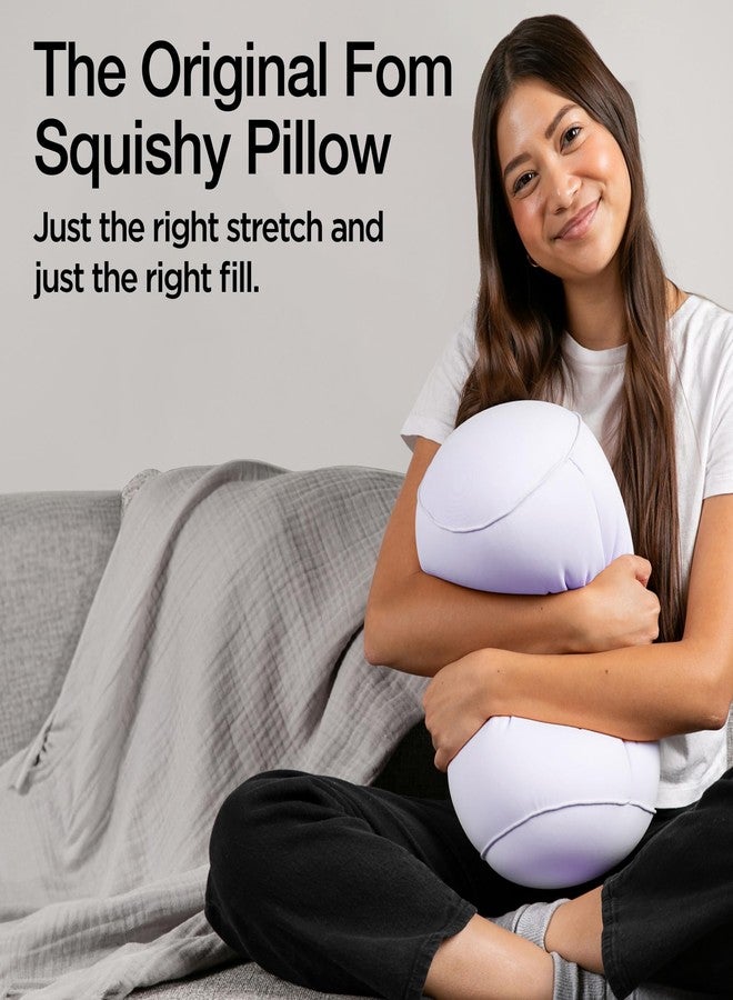 Brookstone Squishy FOM Cushion Pillow - The Original Stretchy, Comfy, Colorful Pillow for Neck, Lumbar Support, and Bed - for Sleeping, Car, Travel, Small, Lilac, 12 x 7 Inches - Image 2