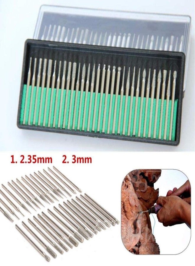 DIY Crafts 30pcs 1/8" Shank Diamond Coated Burr Drill Bits for Engraving Carving Dremel Rotary Tool (Shape No # 1, Diamond Burr 30 Pcs Set/Kit) - Image 5