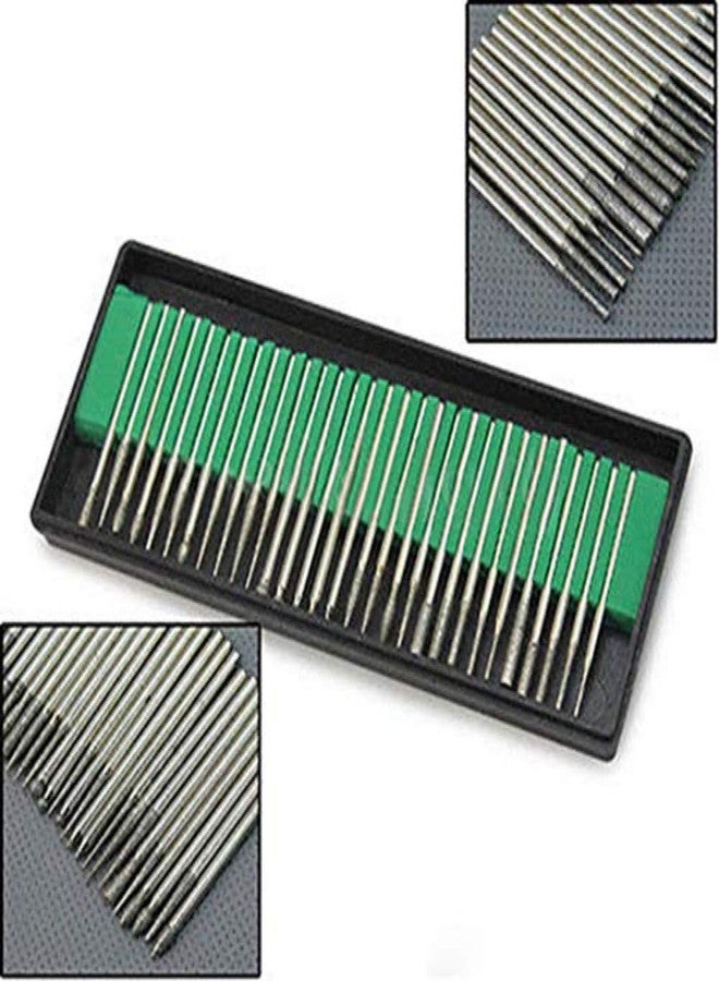 DIY Crafts 30pcs 1/8" Shank Diamond Coated Burr Drill Bits for Engraving Carving Dremel Rotary Tool (Shape No # 1, Diamond Burr 30 Pcs Set/Kit) - Image 4