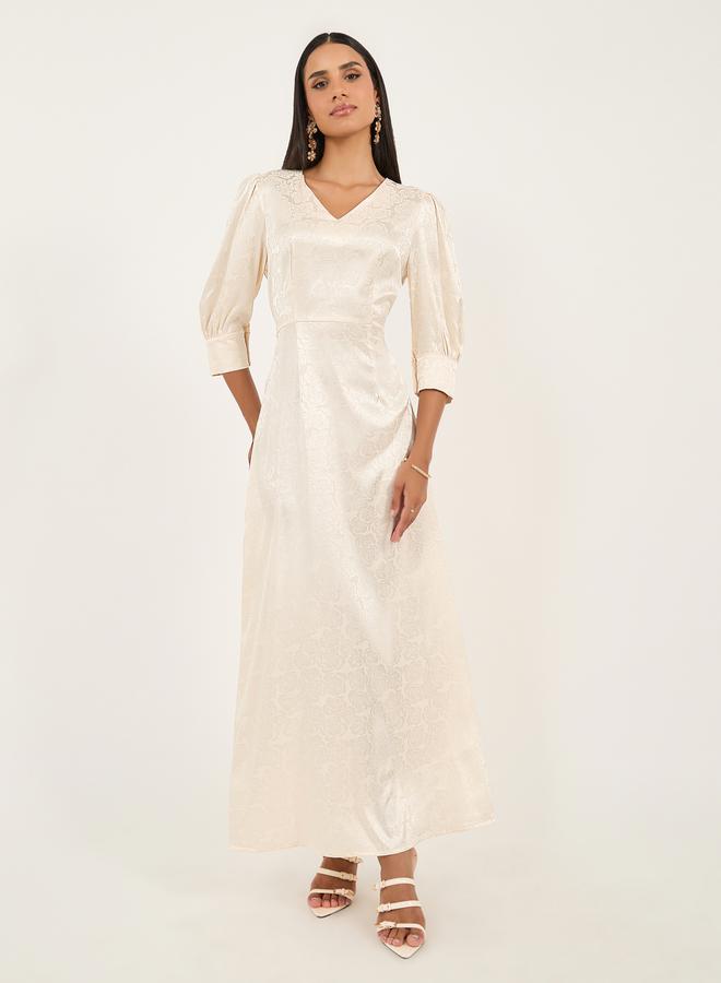 ستايلي فستان جاكار بنقشة الزهور - Image 1