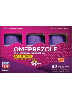 Acid Reducer Omeprazole Delayed Release Tablets 20Mg (3 Bottles, 14 Counts Each, 42 Count Total)